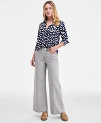 On 34th Women's Button-Front Crepe Shirt