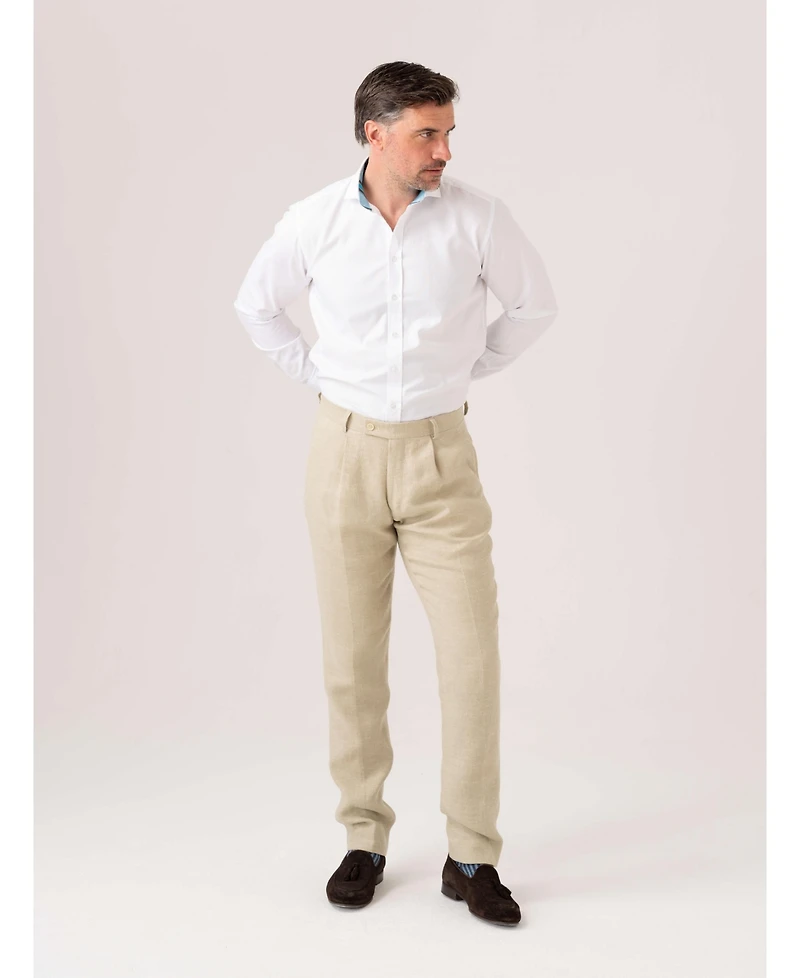 Koy Clothing Men's Linen Wool Silk Blend Trousers