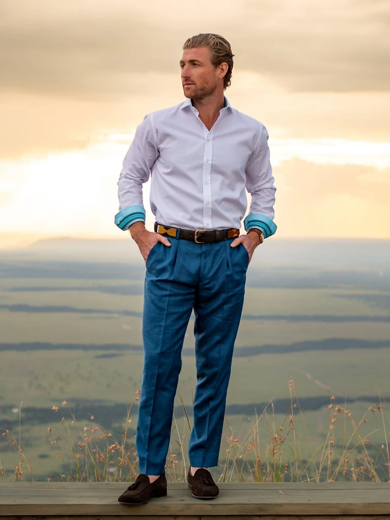 Koy Clothing Men's Linen Wool Silk Blend Trousers