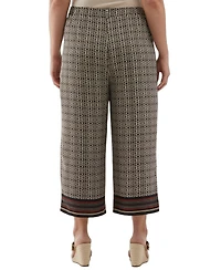 Ella Rafaella Plus Medallion Print Wide Leg Crop Pants