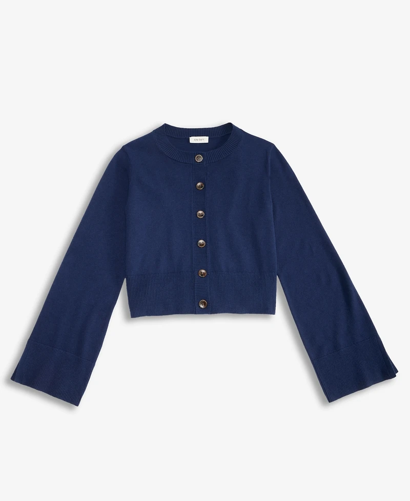 On 34th Women's Split-Cuff Crewneck Cropped Cardigan, Macy's Exclusive