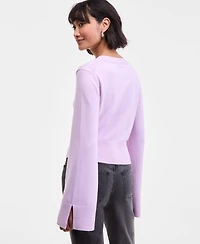 On 34th Women's Split-Cuff Crewneck Cropped Cardigan, Macy's Exclusive