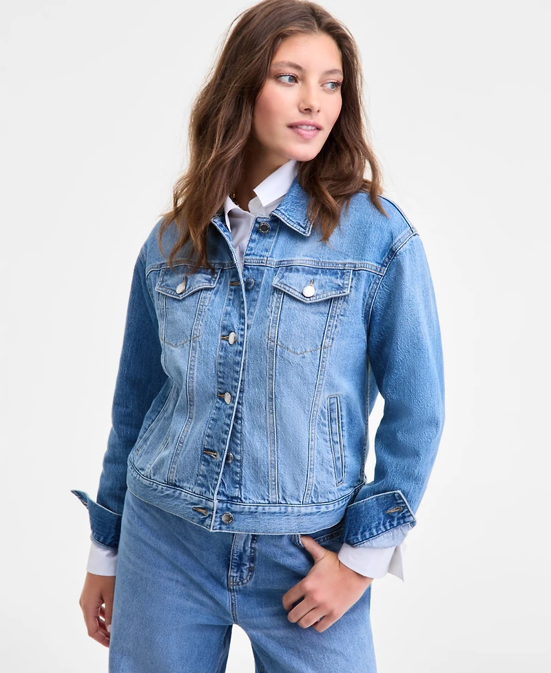 On 34th Women's Modern Denim Trucker Jacket, Macy's Exclusive