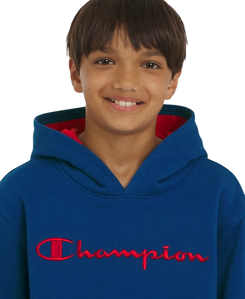Champion Big Boys Signature Fleece Logo Hoodie
