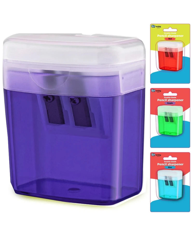 Pencil Sharpener Dual Hole Manual Yellow, Jumbo Crayon w/Cover & Bin, Handheld Sharpeners for Large Standard Pencils, 1 Pc –