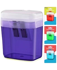 Pencil Sharpener Dual Hole Manual Yellow, Jumbo Crayon w/Cover & Bin, Handheld Sharpeners for Large Standard Pencils, 1 Pc –