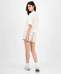 Love Tribe Juniors Autumn Dancing Snoopy Shorts T Shirt