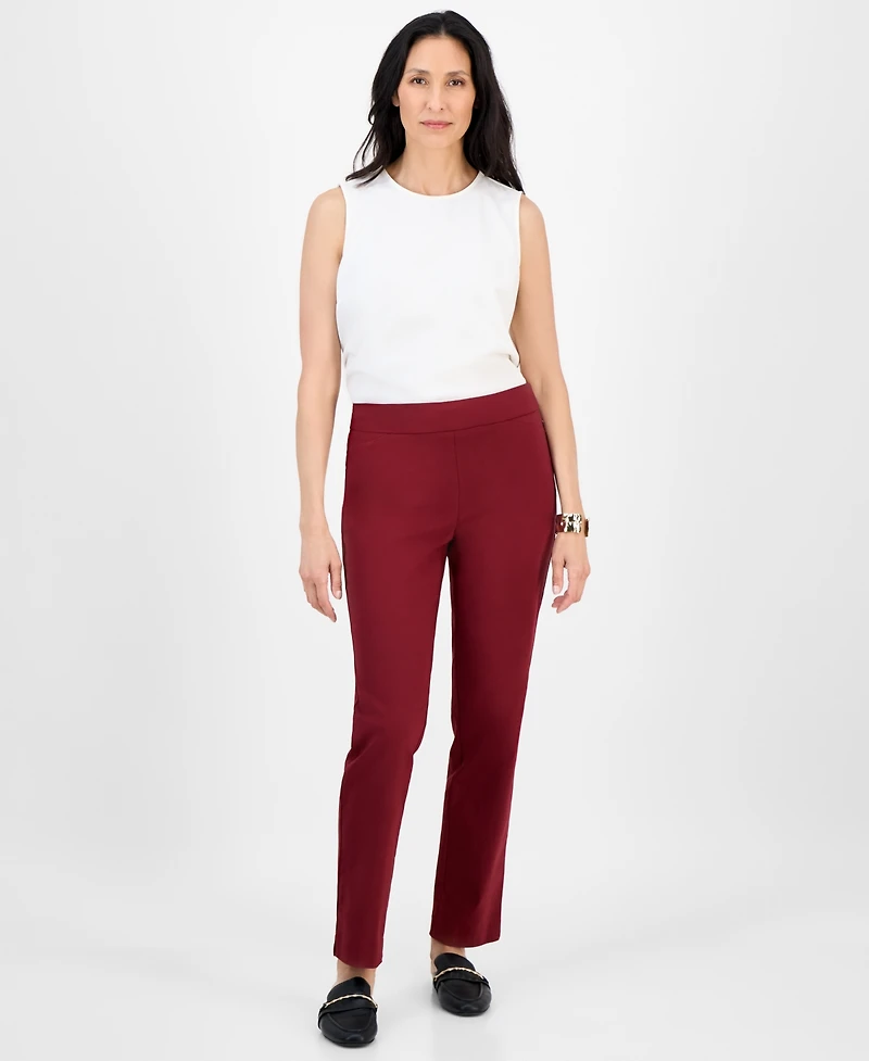 Jm Collection Women's Tummy-Control Cambridge Slim-Leg Pull-On Pants