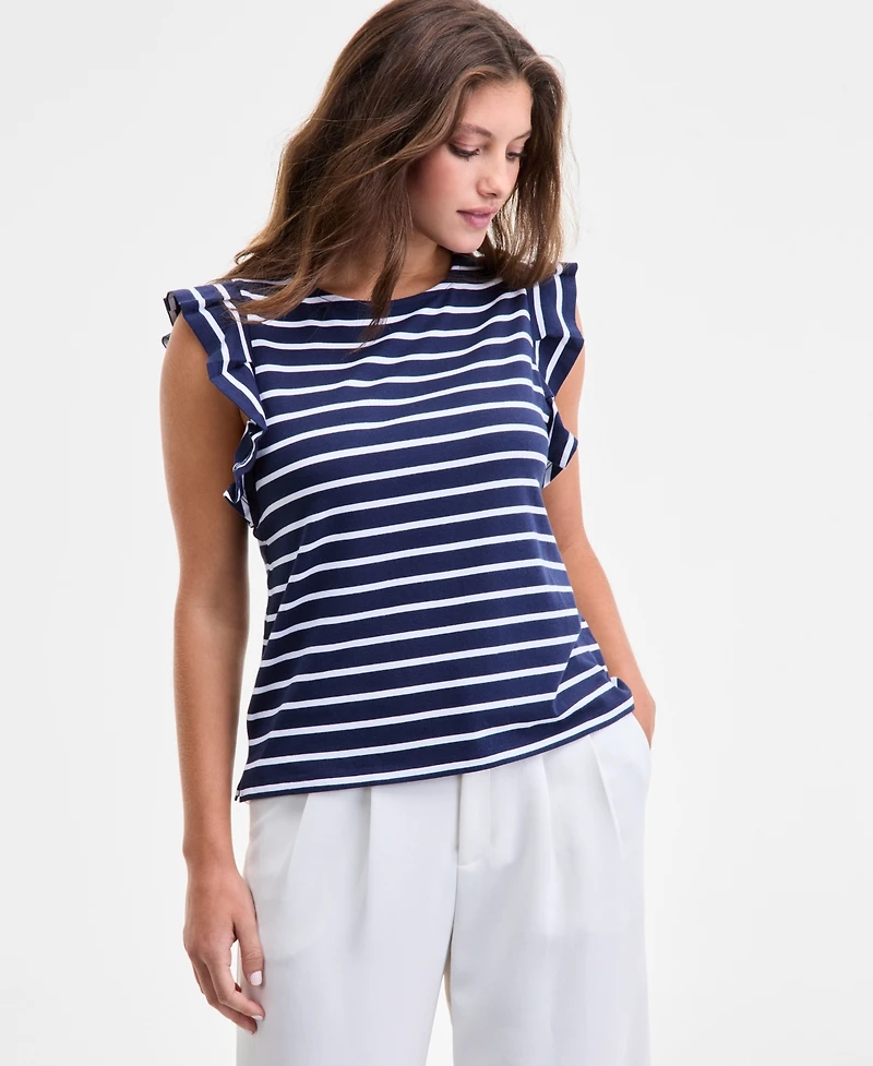 On 34th Women's Flutter-Sleeve Jersey T-Shirt, Macy's Exclusive