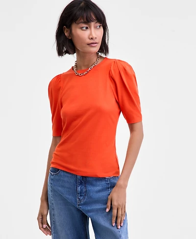 On 34th Women's Puff-Shoulder T-Shirt, Macy's Exclusive