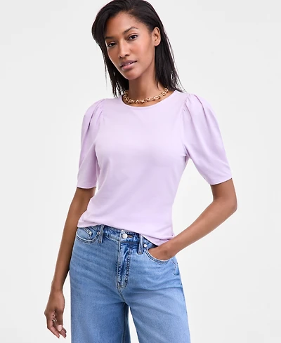 On 34th Women's Puff-Shoulder T-Shirt, Macy's Exclusive