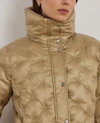 Lauren Ralph Women's Embroidered Puffer Coat