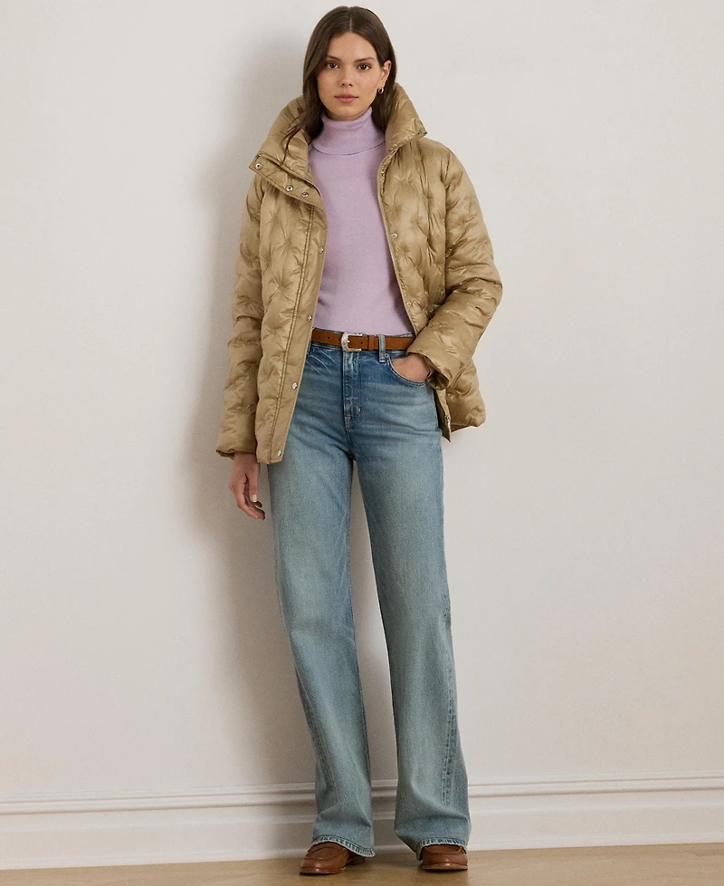 Lauren Ralph Women's Embroidered Puffer Coat