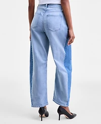 On 34th Women's High-Rise Two-Tone Barrel-Leg Jeans, Macy's Exclusive