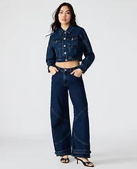 Steve Madden Women's Brixton Button-Front Cotton Denim Jacket