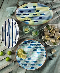 Euro Ceramica Costa Azul Sea Fish Serving Bowl