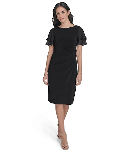 Jessica Howard Women's Boat-Neck Short-Sleeve Sheath Dress
