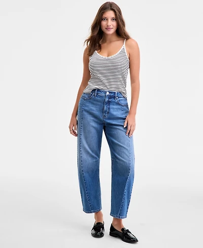 On 34th Women's Cropped High-Rise Barrel-Leg Jeans, Macy's Exclusive