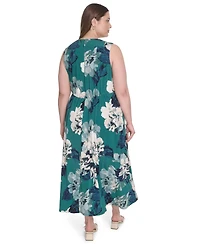Calvin Klein Plus Jersey Printed Sleeveless Midi Dress