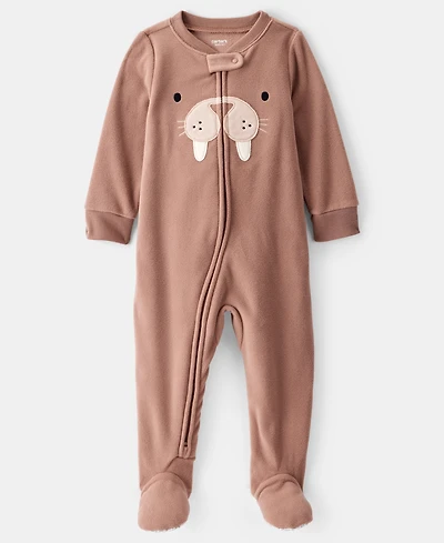 Carter's Baby Boys Walrus Loose-Fit 2-Way-Zip 1-Piece Footed Pajamas