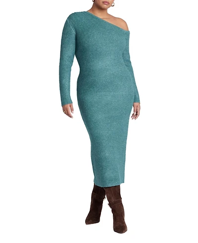 Eloquii Women's Plus Off Shoulder Sweater Dress