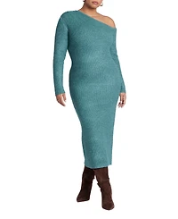 Eloquii Women's Plus Off Shoulder Sweater Dress