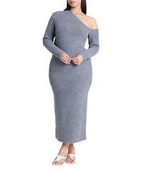 Eloquii Women's Plus Off Shoulder Sweater Dress