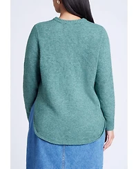 Eloquii Women's Plus Scoop Hem Sweater