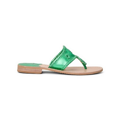 Jacks Flat Sandal - Metallic Nappa