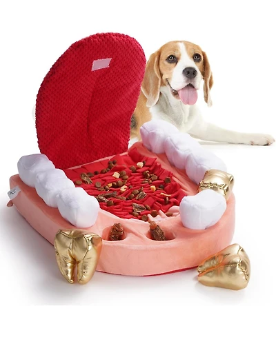 Nocciola Interactive Teeth Dog Toys – Enrichment Puzzle Funny Dog Toys for Small to Large Dogs, Non-Slip Hide and Seek Dog Toys to Keep Dogs Bu