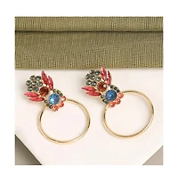 Sohi Women's Gold Oriental Drop Earrings