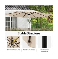 10 Feet Outdoor Patio Umbrella with Tilt Adjustment and Crank