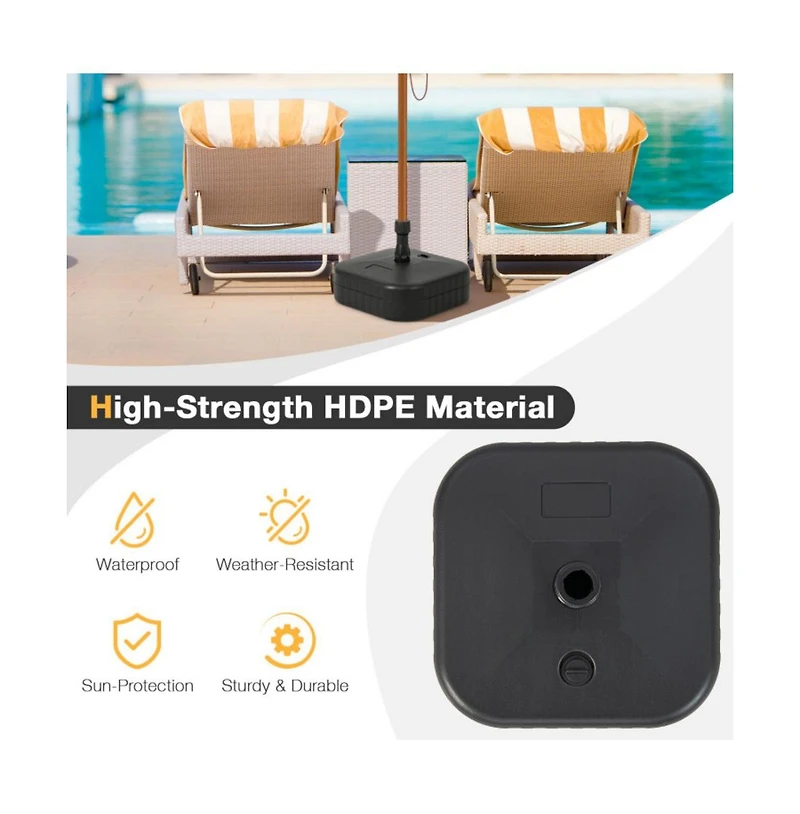 Patio Fillable Umbrella Base Fit 1.5 Inch Umbrella Poles for Yard Poolside