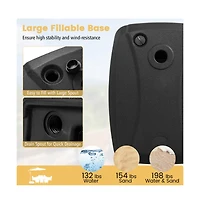 Fillable Universal Offset Umbrella Base with Cross Base and Wheels