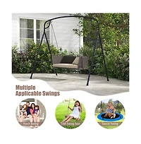 Patio Metal Swing Stand with Double Side Bars and 2-Ring Design
