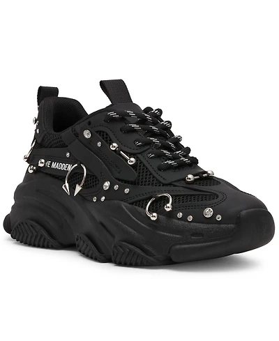Steve Madden Women's Possession Piercing-Embellished Lace-Up Sneakers