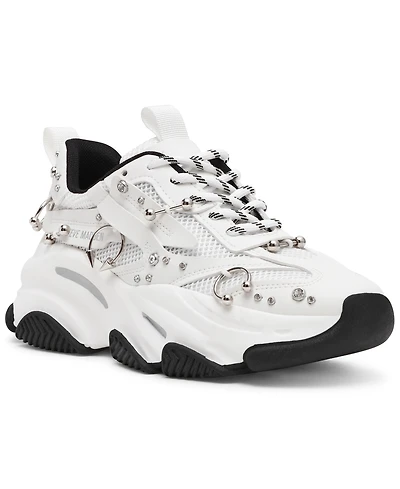Steve Madden Women's Possession Piercing-Embellished Lace-Up Sneakers