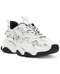 Steve Madden Women's Possession Piercing-Embellished Lace-Up Sneakers