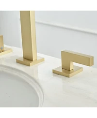8 in. Widespread Double Handle Bathroom Faucet With Pop-up Drain Assembly in Brushed Nickel