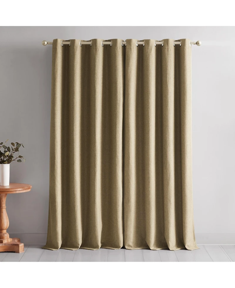 Lush Decor Meena Slub 100% Blackout Window Curtain Panels Blue Pair 52x84
