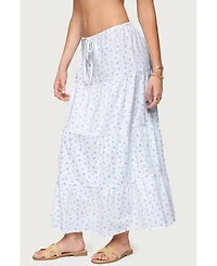 Edikted Women's Charley Floral Tiered Maxi Skirt