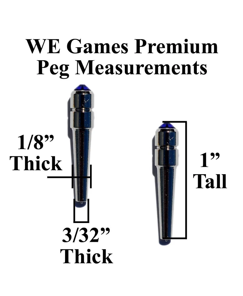 We Games Black Metal Cribbage Pegs with Swarovski Austrian Crystals