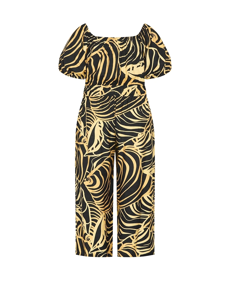 City Chic Women's Erica Swirl Jumpsuit