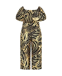 City Chic Women's Erica Swirl Jumpsuit