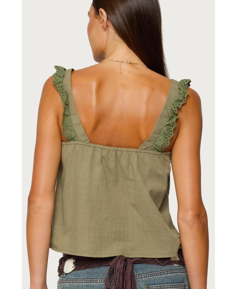 Edikted Women's Viviana Linen Look Top