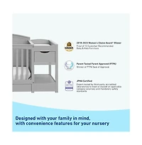 Graco Bellwood 5-in-1 Convertible Crib & Changer with Drawer (Pebble Gray)