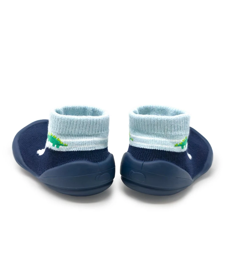 Komuello Baby Boy First Walk Sock Shoes Navy Dash