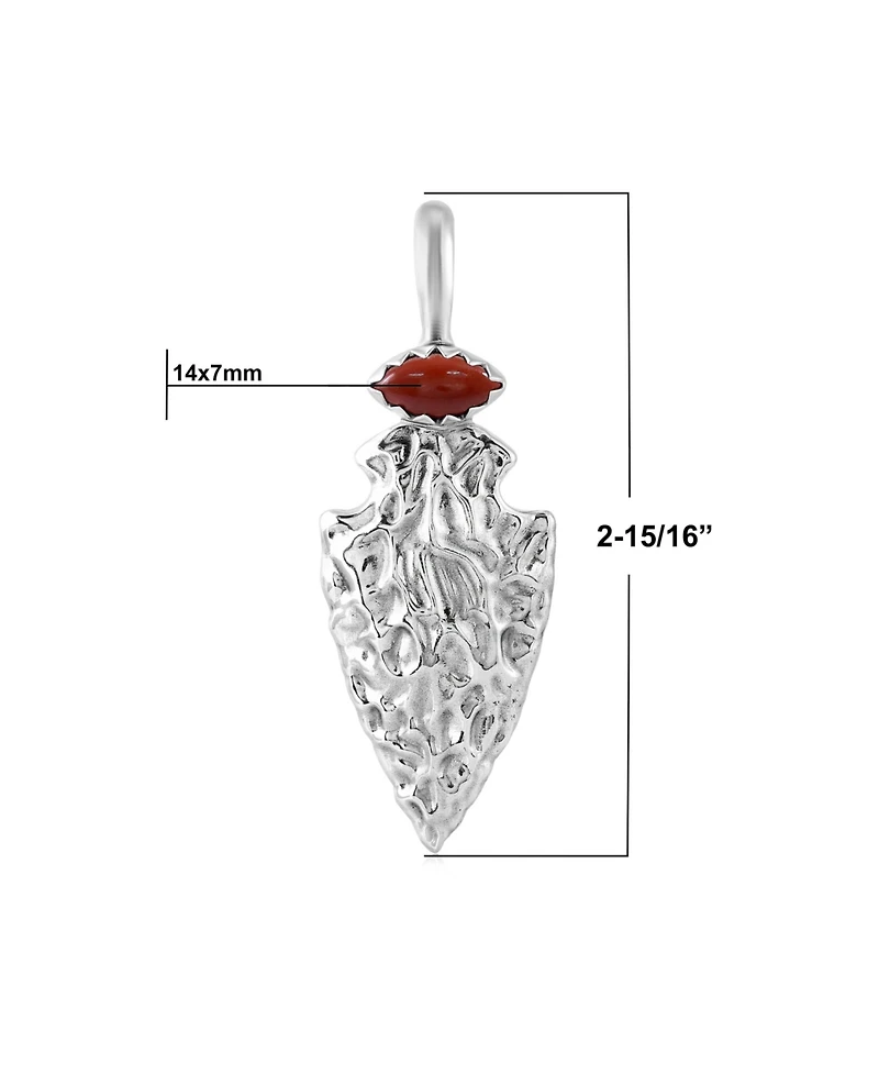 American West Jewelry Sterling Silver Red Jasper Fritz Casuse Arrowhead Pendant Enhancer