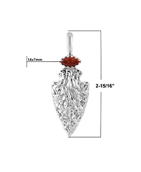 American West Jewelry Sterling Silver Red Jasper Fritz Casuse Arrowhead Pendant Enhancer