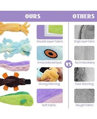 Nocciola 5 Pcs Wildlife Squeaky Dog Toys, gift,No Stuffing Dog Toys with Crinkle Paper, Small, Medium, and Large Dogs